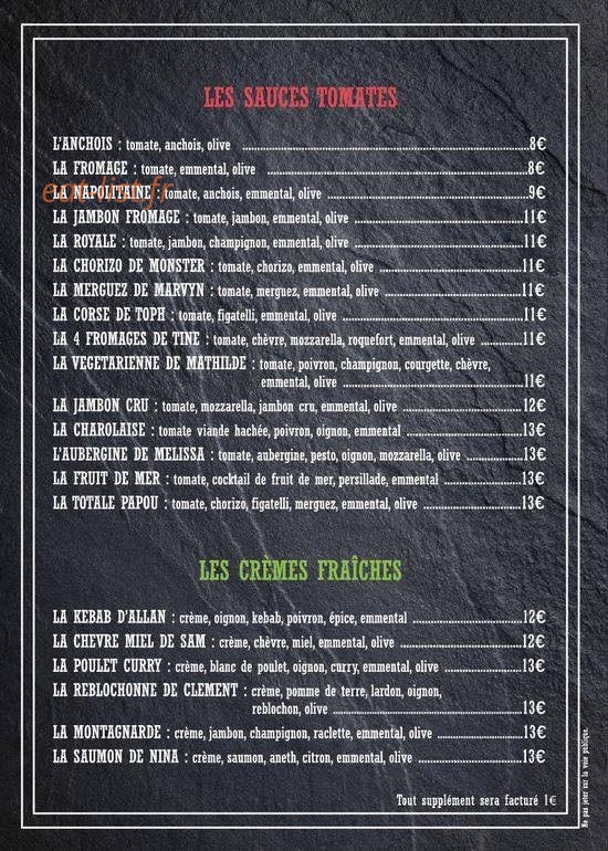 Pizza Mapou — carte page 2