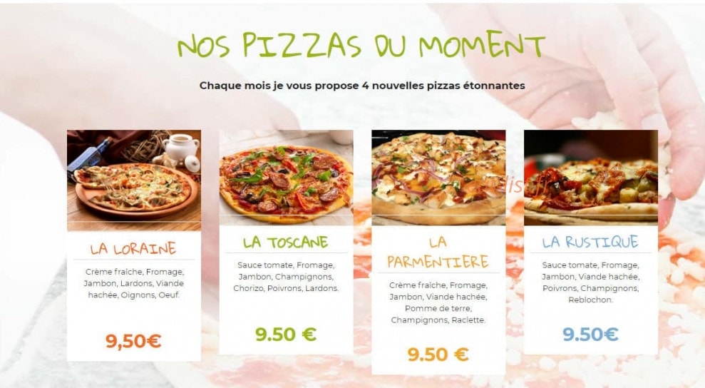 Pizza Micka — carte page 1