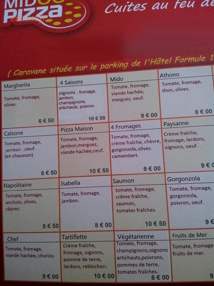 Pizza Mido — carte page 1