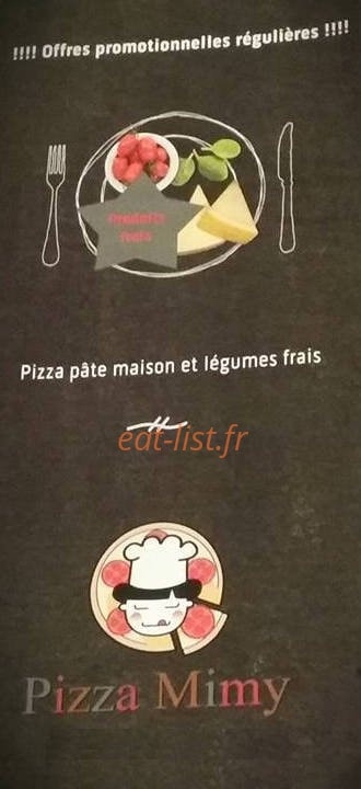 Pizza Mimy — carte page 1