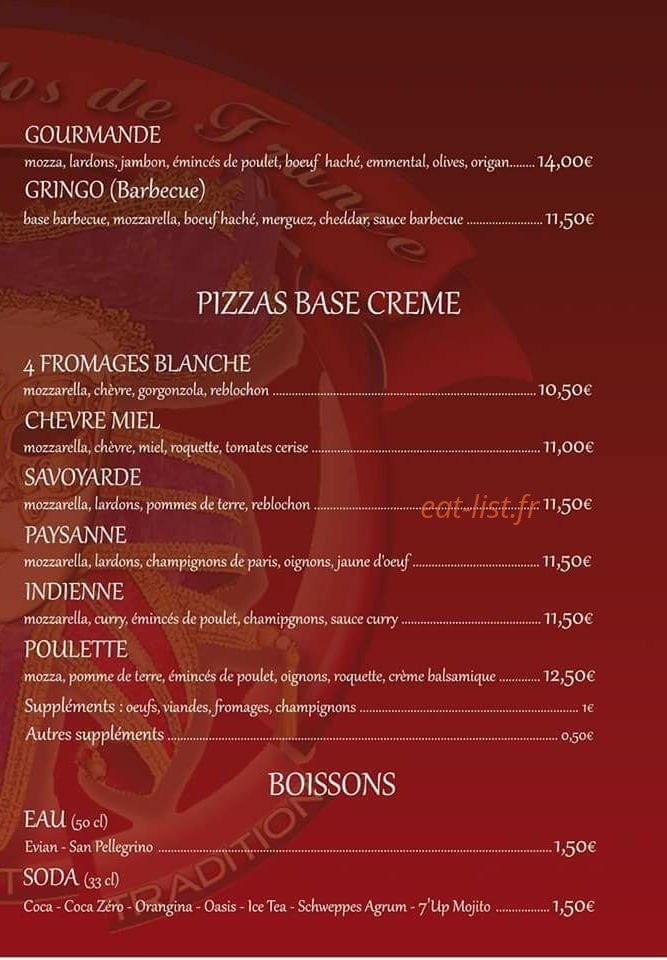 Pizza Mizza — carte page 2
