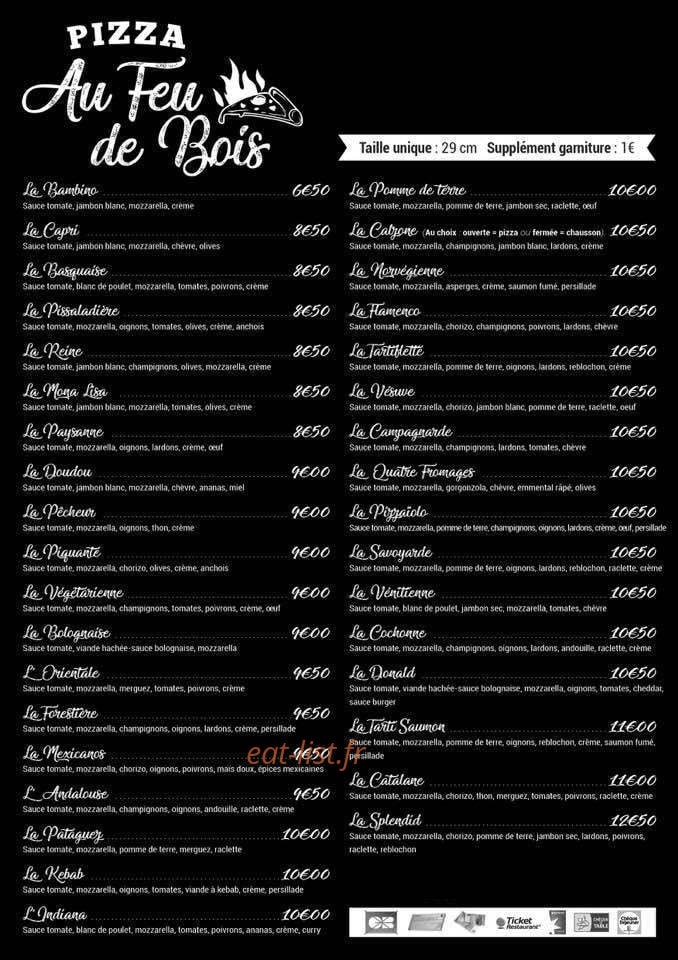 Pizza Mmmh — carte page 1
