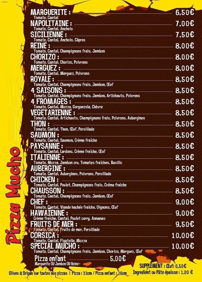 Pizza mucho — carte page 2