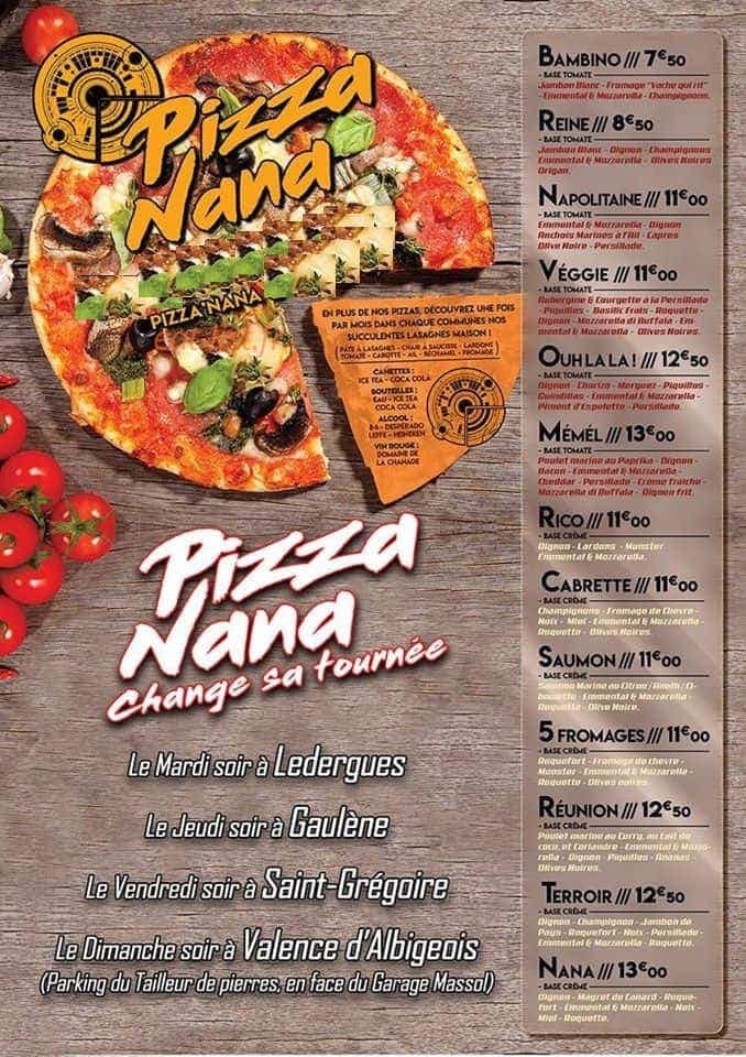Pizza'nana — carte page 2