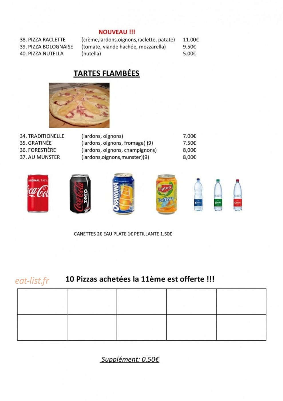 Pizza Nico — carte page 2