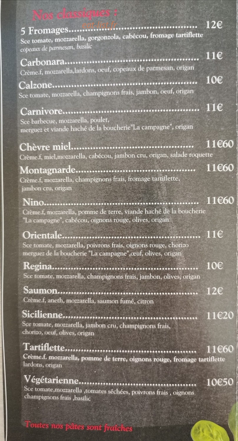Pizza nino — carte page 2