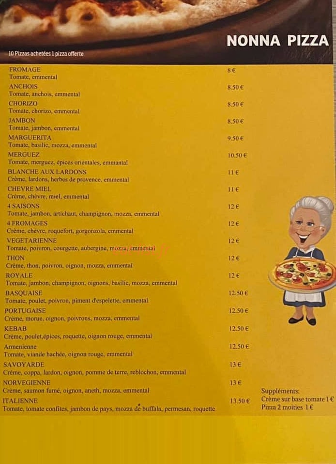 Pizza Nonna — carte page 1