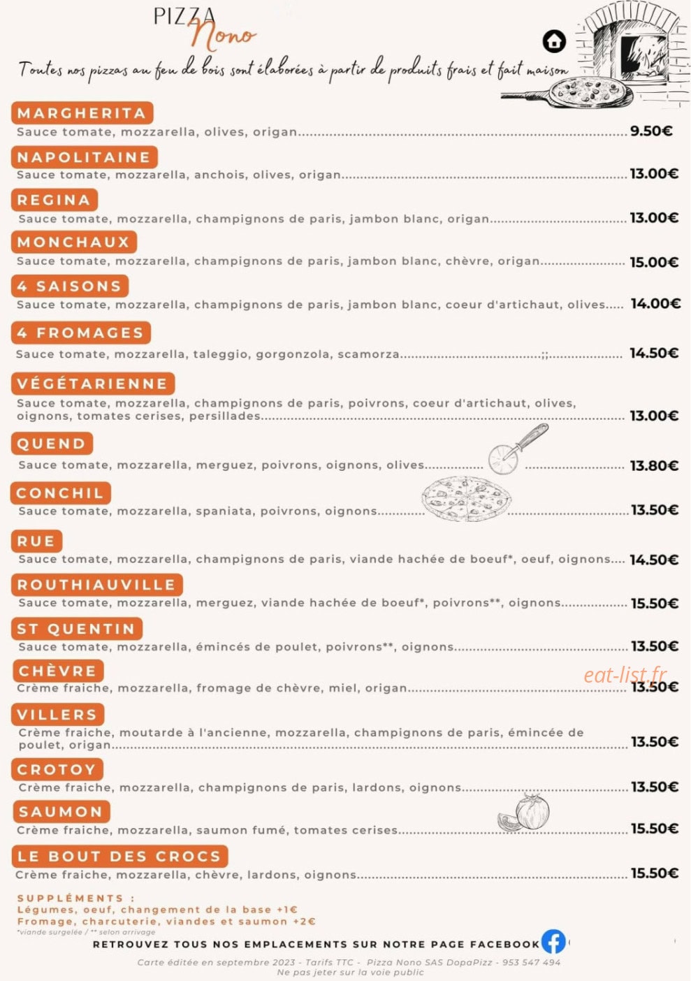 Pizza Nono — carte page 1