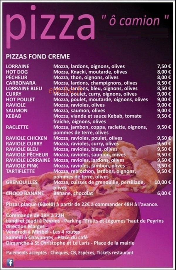 Pizza ô camion — carte page 2