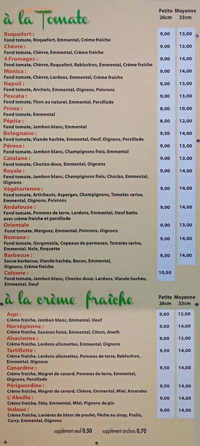 Pizza paco — carte page 1