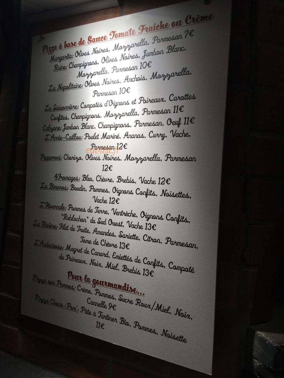 Pizza PaGa — carte page 1