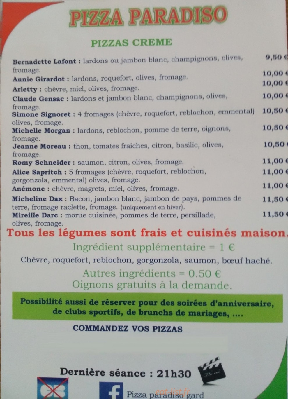 Pizza Paradiso — carte page 2