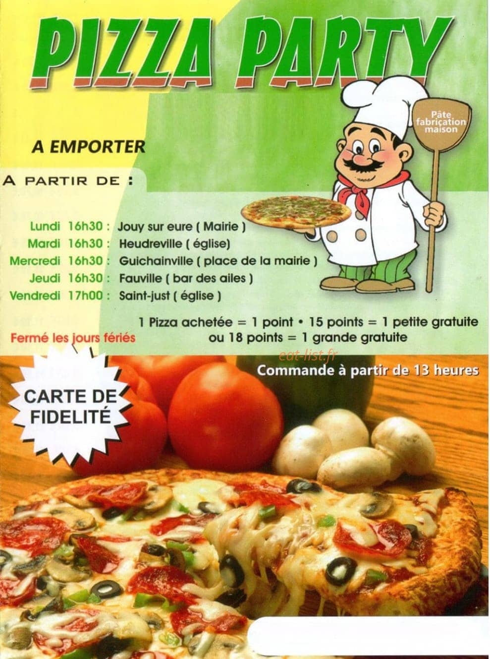 Pizza party — carte page 1