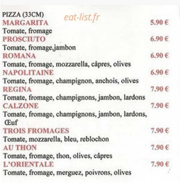 Pizza Pep & Na — carte page 1