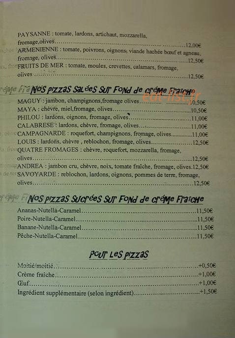 Pizza Philou — carte page 2