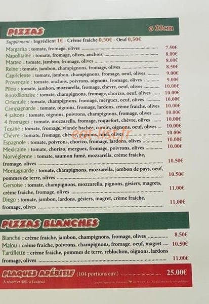 Pizza Pilou — carte page 1