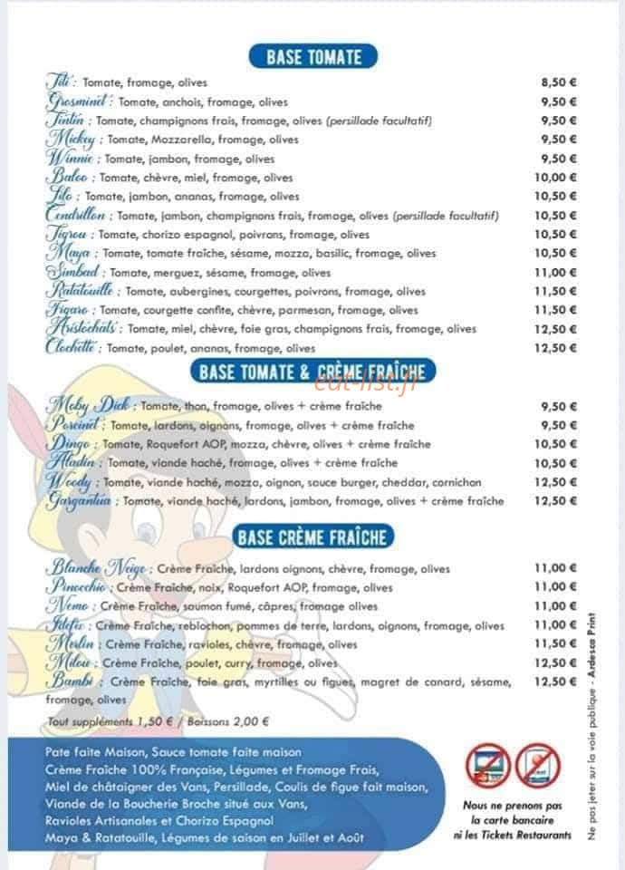 Pizza Pinocchio — carte page 1