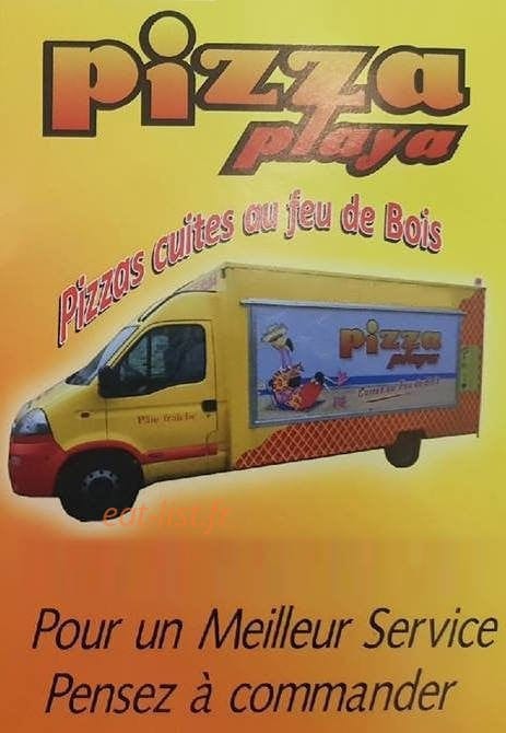 Pizza Playa — carte page 1