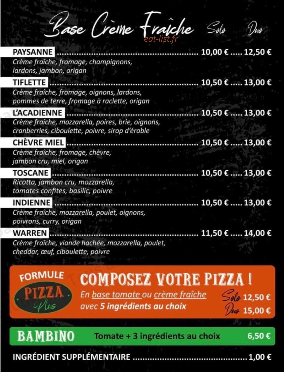 Pizza Plus BZH — carte page 2