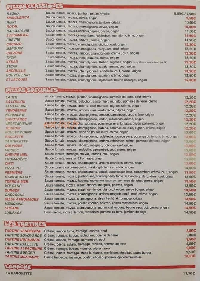 Pizza Pof — carte page 2