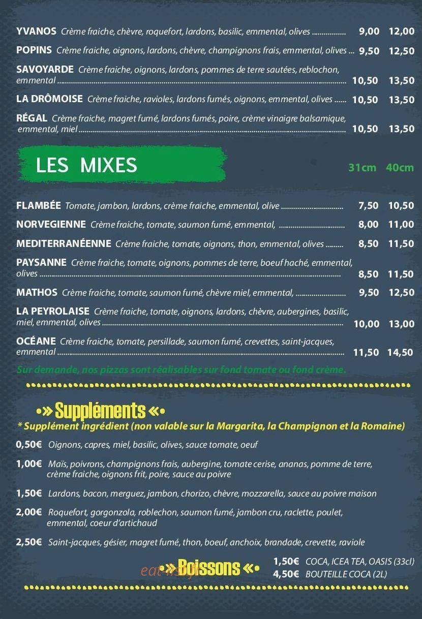 Pizza Popins — carte page 2
