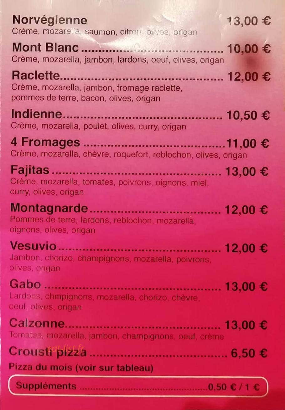 Pizza Poup's — carte page 2