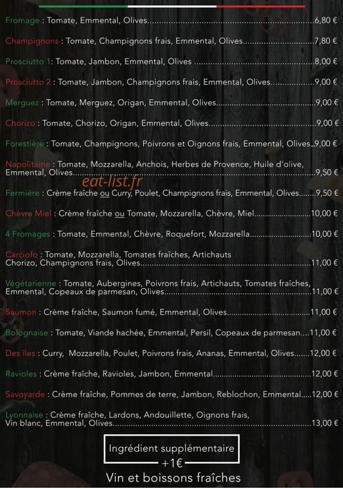 Pizza Presto — carte page 2