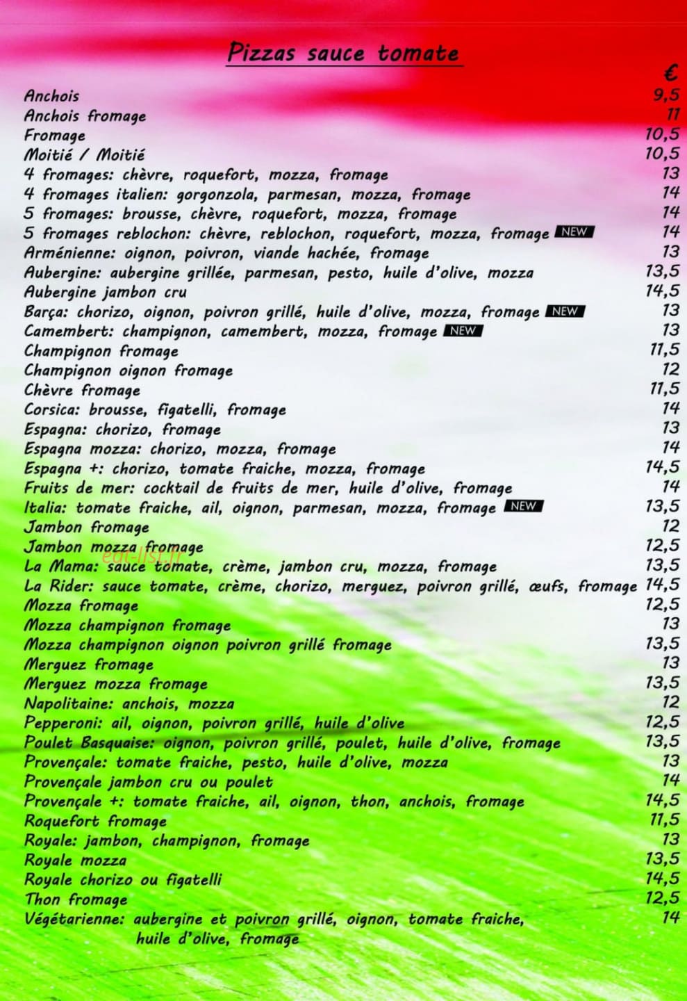 Pizza Rider — carte page 2