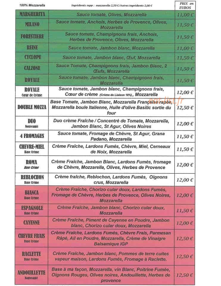Pizza Roma — carte page 1