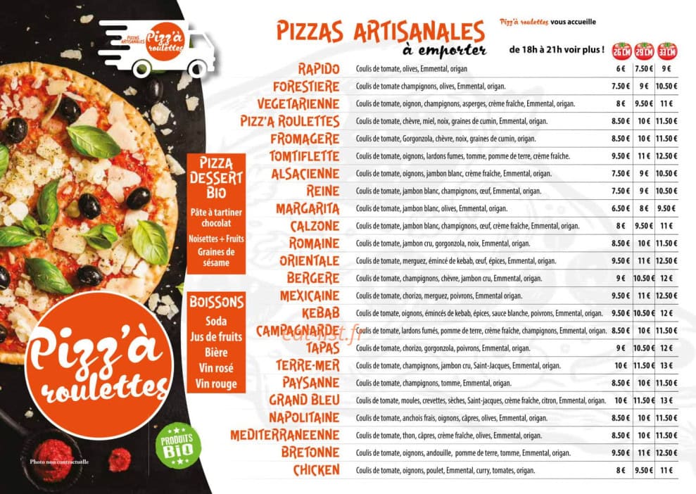 Pizza roulettes — carte page 1