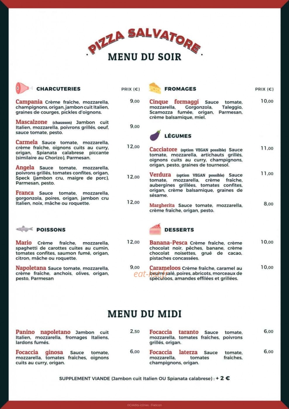 Pizza Salvatore — carte page 1