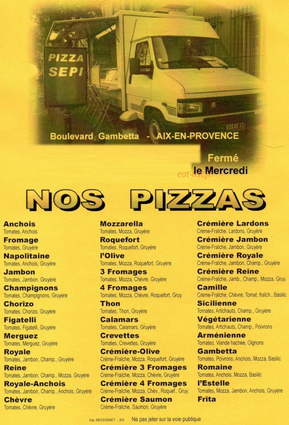Pizza sepi — carte page 1