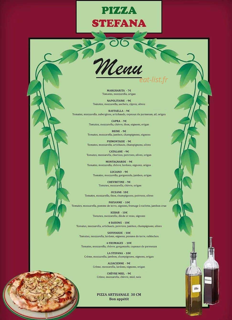 Pizza Stefana — carte page 1