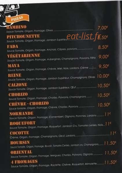 Pizza Street — carte page 2