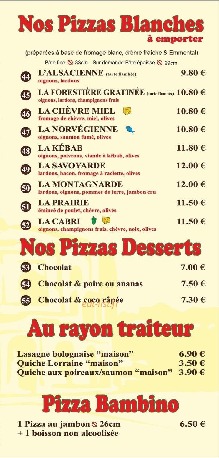Pizza Sup'Herb — carte page 4
