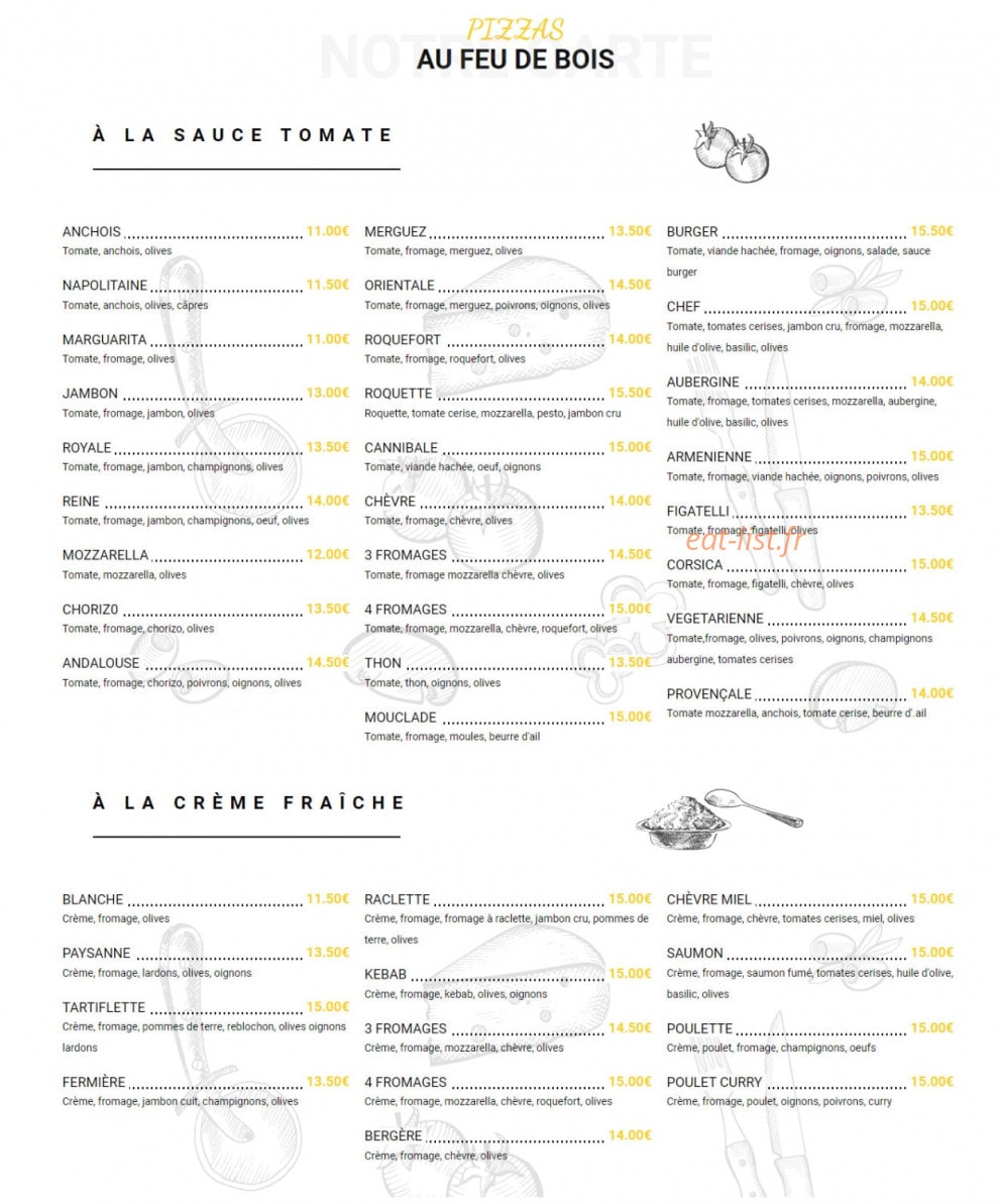 Pizza Thaololo — carte page 1