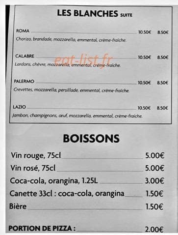 Pizza Thierry — carte page 4