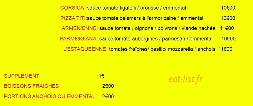 Pizza Titi — carte page 3