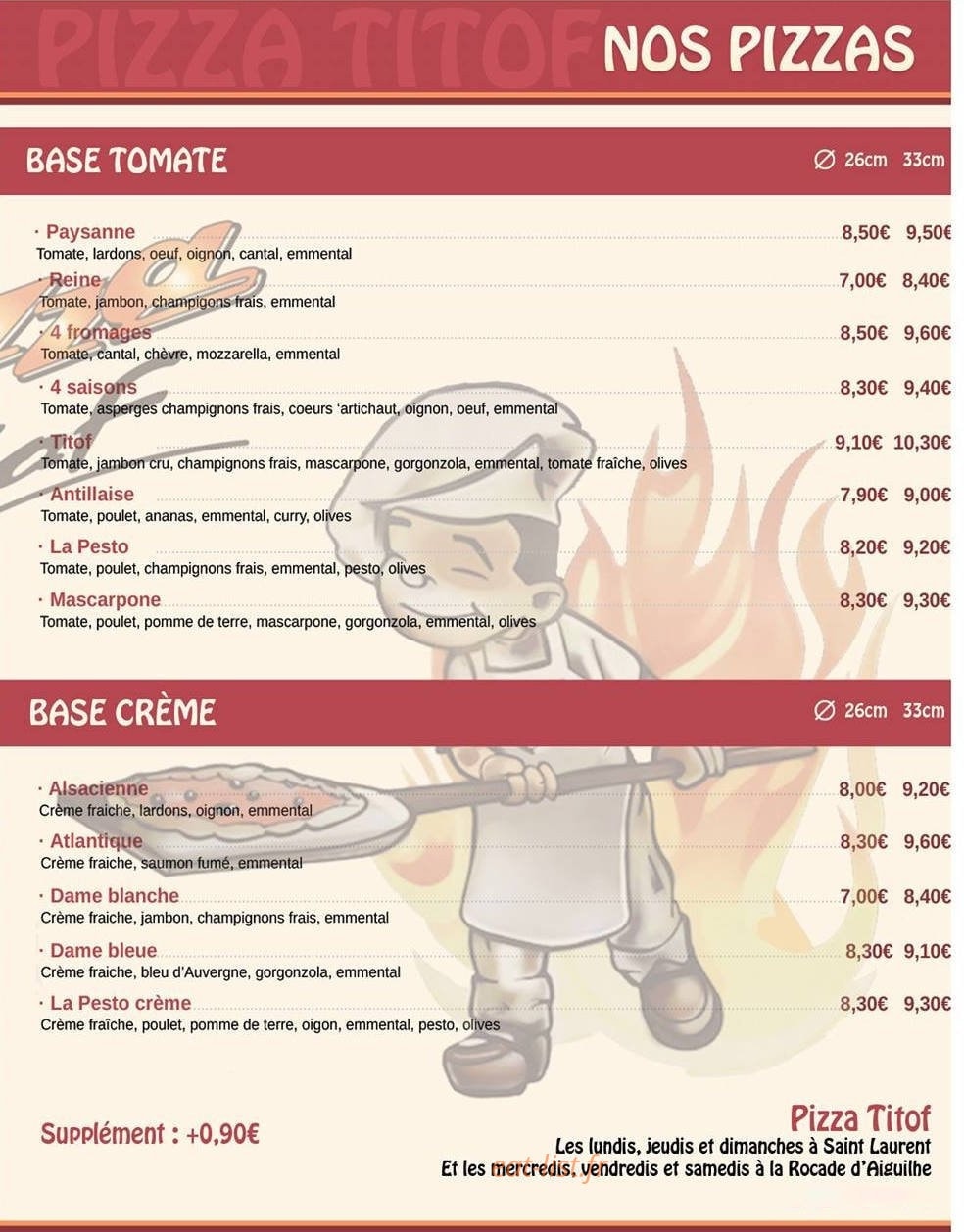 Pizza Titof — carte page 2