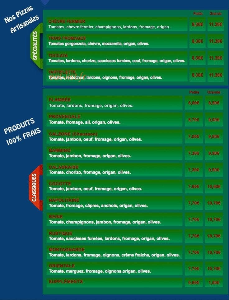 Pizza Toccata — carte page 1