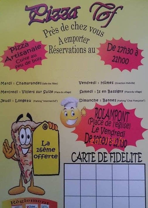 Pizza tof — carte page 1