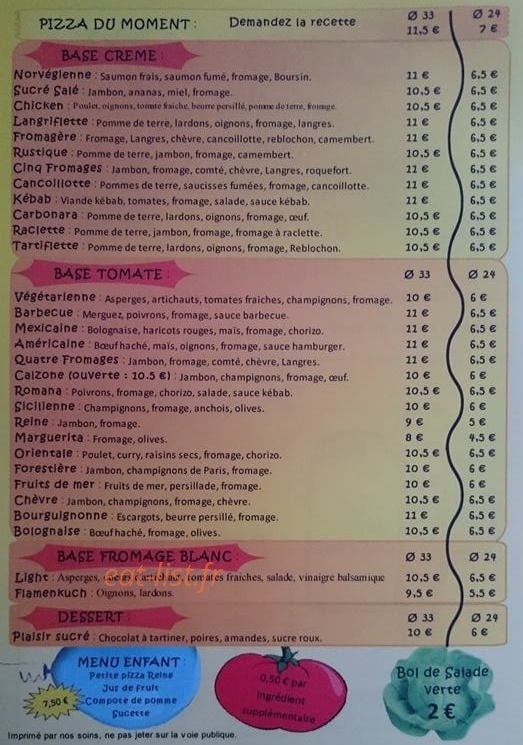 Pizza tof — carte page 2
