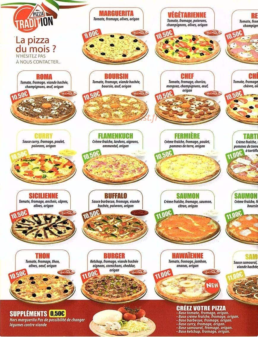 Pizza Tradition — carte page 2