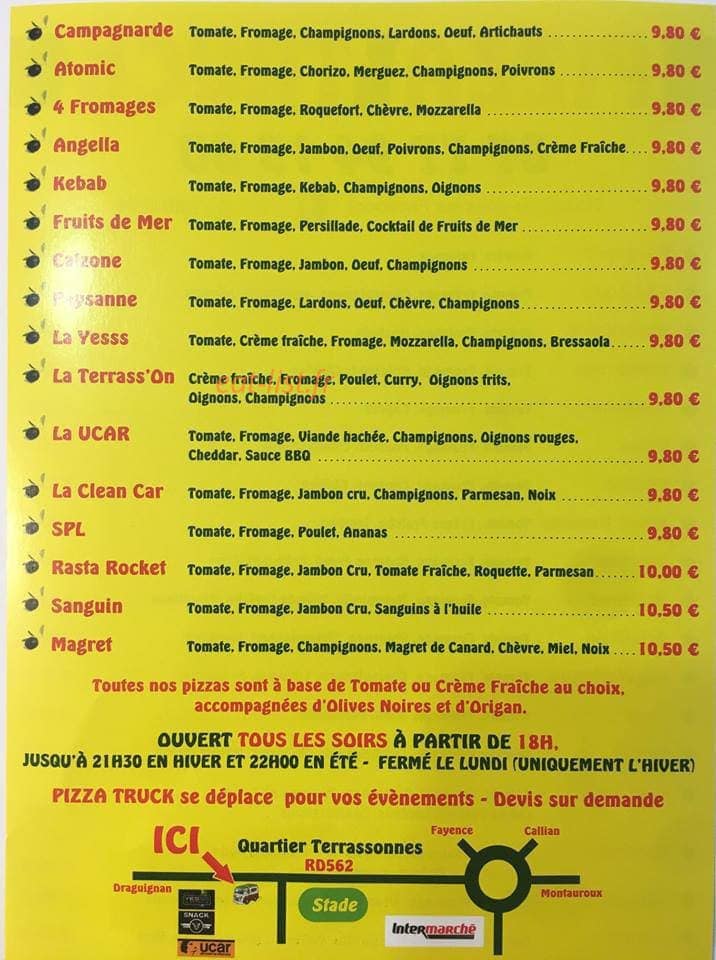 Pizza truck — carte page 2
