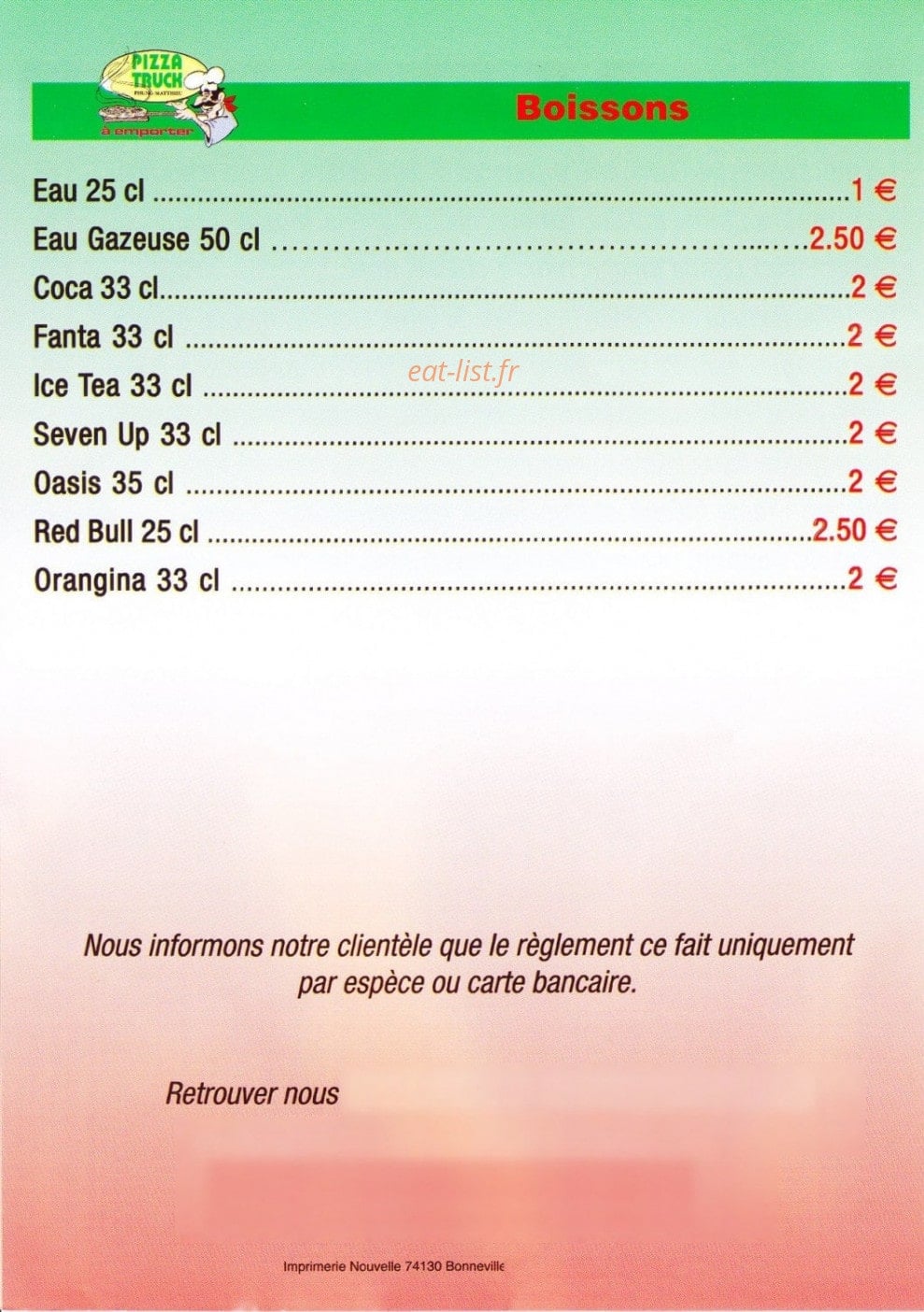 Pizza Truck — carte page 4