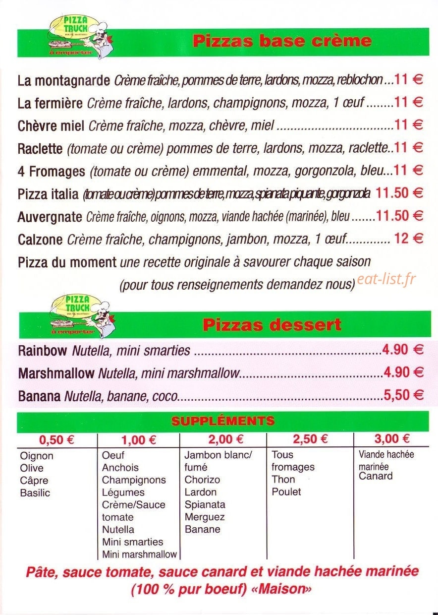 Pizza Truck — carte page 3
