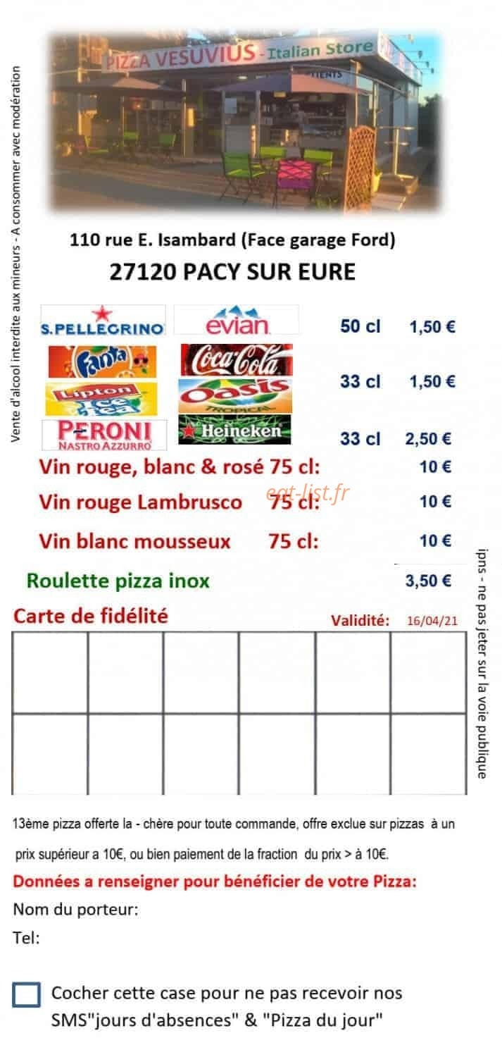Pizza Vesuvius — carte page 6
