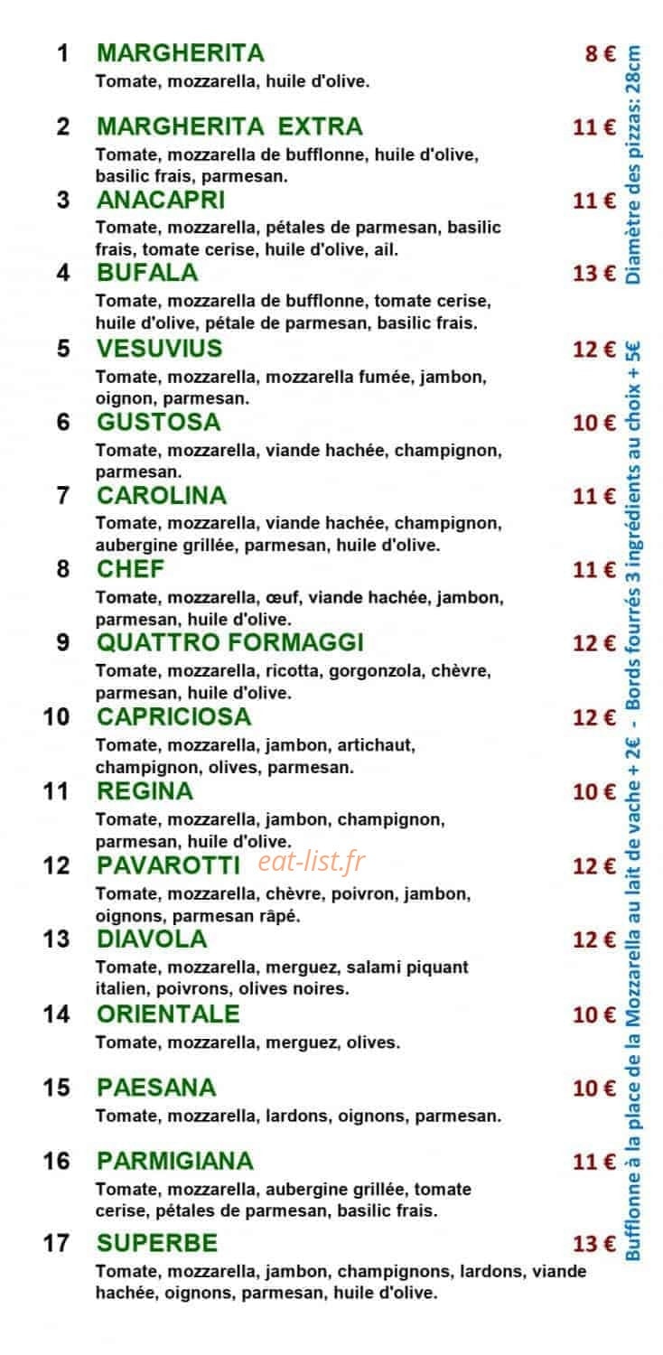 Pizza Vesuvius — carte page 2