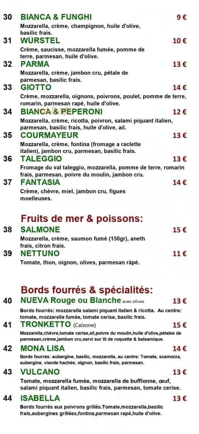 Pizza Vesuvius — carte page 4