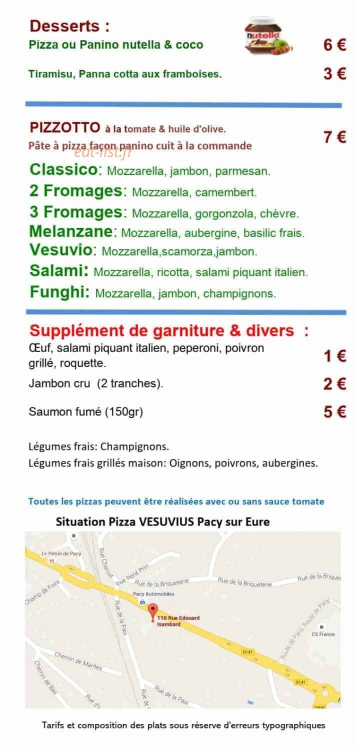 Pizza Vesuvius — carte page 5